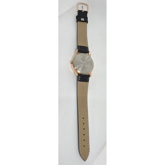 Unisex Timex Indiglo Round Date Rose Gold Tone White Dial Black Leather Watch 13 - Picture 8 of 9